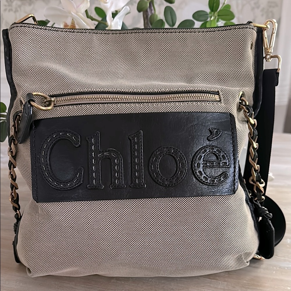 CHLOE Vintage Harley Canvas Leather Crossbody Bag